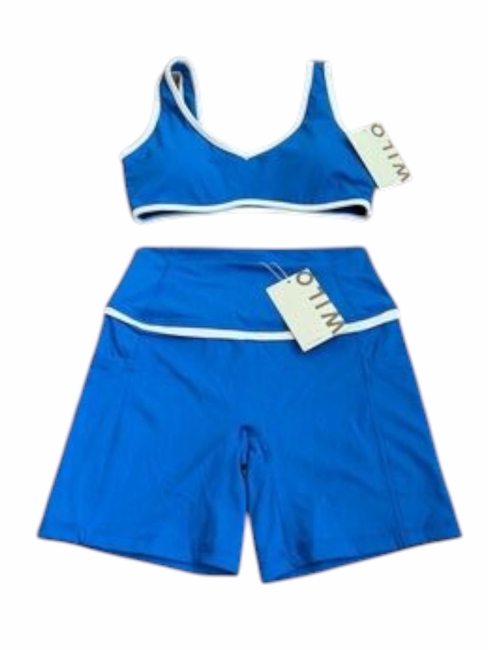 NWT WILO SET - biker shorts and sports bra- blue - Picture 2 of 3
